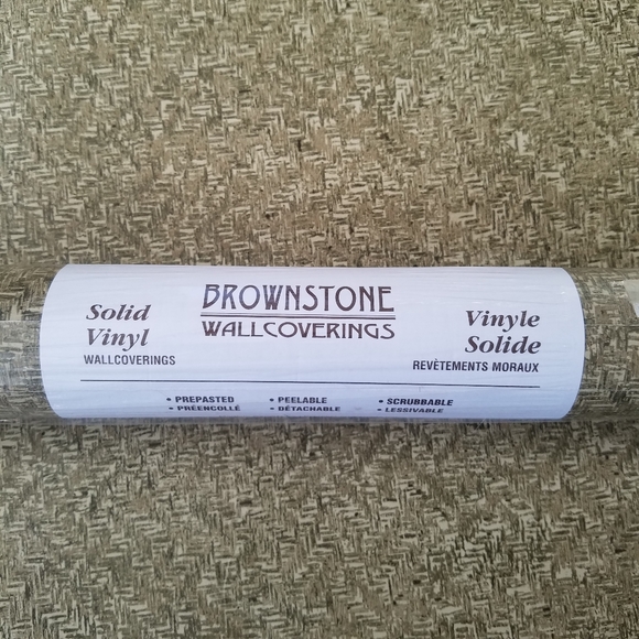 RESERVED Wallpaper Olive Green Woven Texture 3 ROLLS - Picture 3 of 5